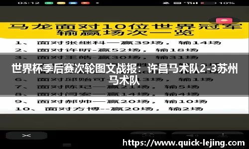 世界杯季后赛次轮图文战报：许昌马术队2-3苏州马术队